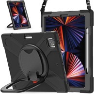 NIKCORP Zaštitna maska za iPad Pro 12,9" (2018/2020) s rotirajućim stalkom 360° i držačem za olovku, crna